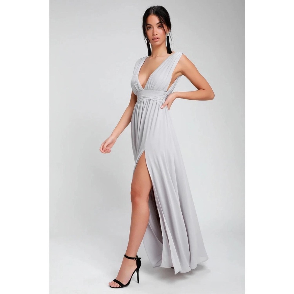 Lulus - Women’s, Heavenly Hues Light Grey, Maxi Dress, NWT, Size Small